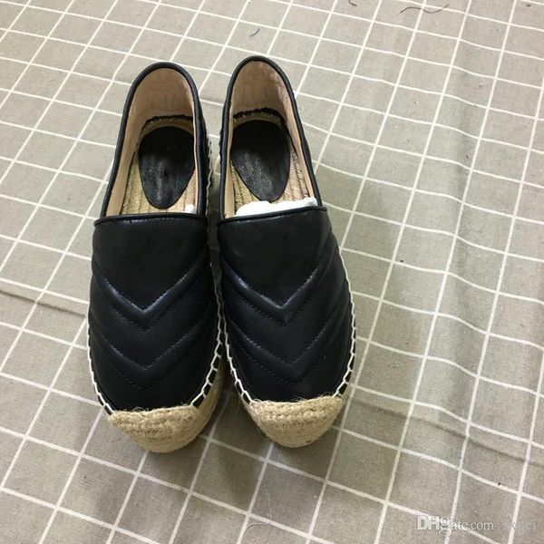 

4 colors fashion designer women shoes ladies comfortable platform espadrille shoes designer espadrille heel height 5.5 cm size 35-40, Black