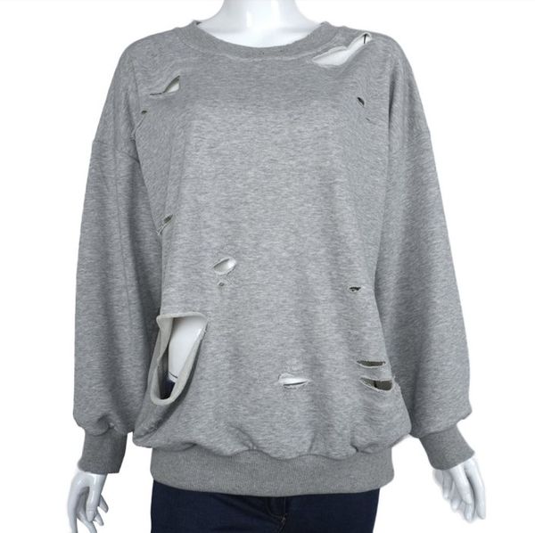 

women sweatshirt yoga gym sweater hole gray sports pullover hollow out solid loose long sleeve fitness women's tees, Black