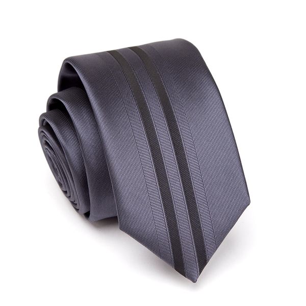 

men tie fashion jacquard necktie skinny ties for men striped luxury ties accessories business man wedding dress gifts necktie, Black;gray
