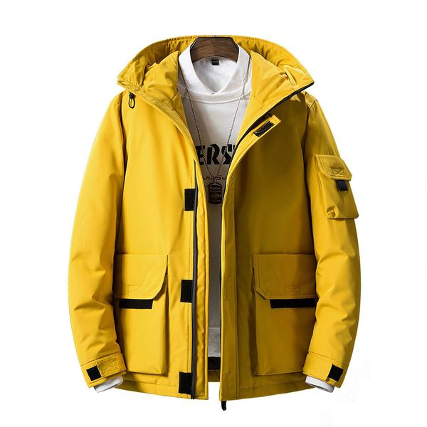 

40 degree cold resistant russia winter jacket men genuine fur collar thick warm white duck down men's winter coat, Black