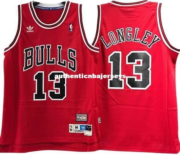 

luc longley #13 sewn red vintage jersey mens vest size xs-6xl stitched basketball jerseys ncaa, Black;blue
