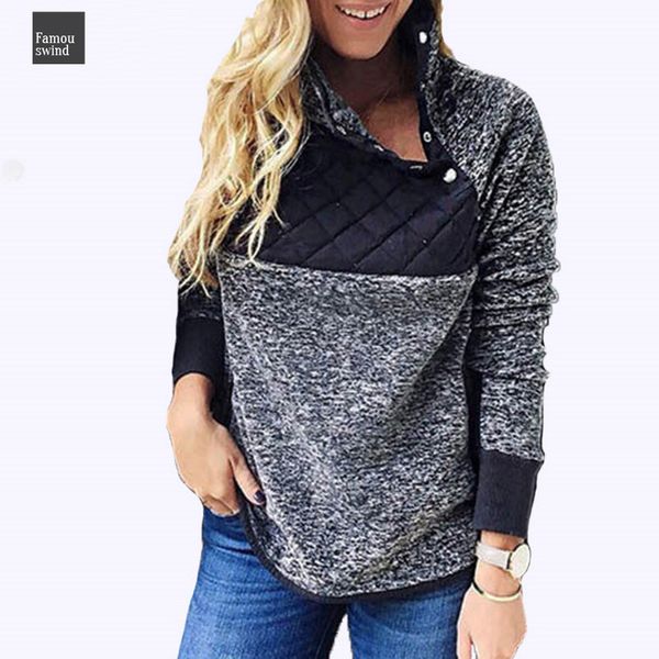 

зима водолазка искусственного мех hoodie женщины осень кнопка лоскутная теплая мягкий плюш кофта крупногабаритные толстовки топы, Black