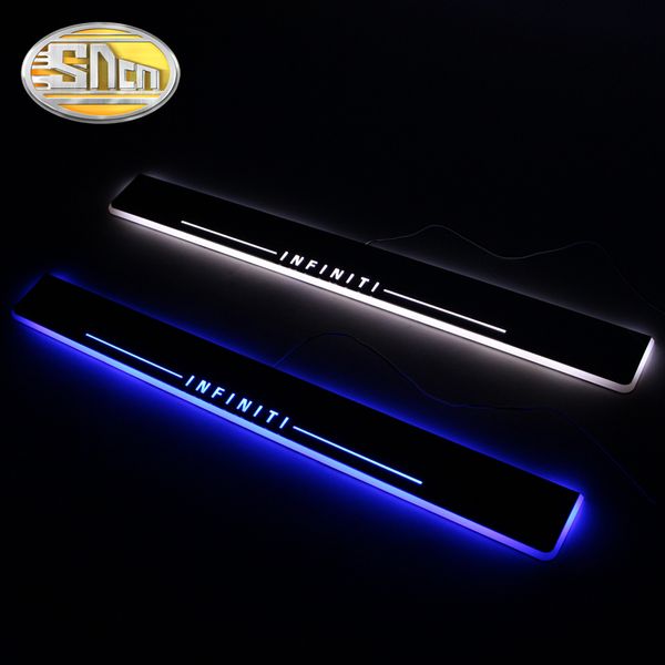 

sncn 4pcs car led door sill for infiniti qx70 2013 2014 2015 2016 ultra-thin acrylic flowing led welcome light scuff plate pedal