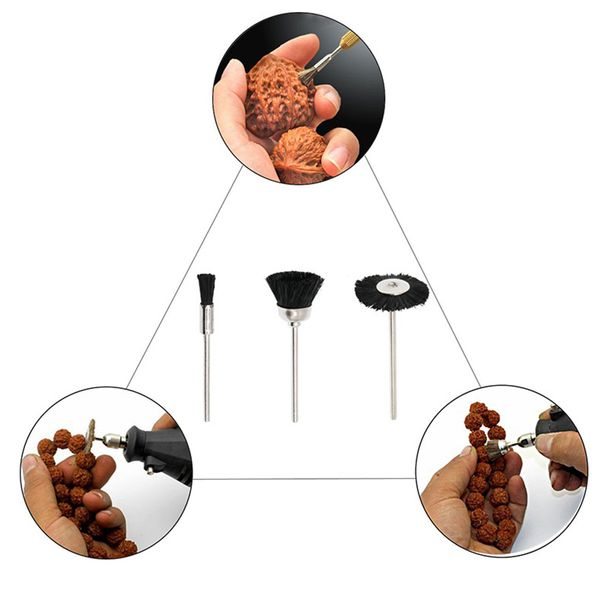 

30pcs 2.35mm shank tools multipurpose easy apply polishing brush set durable electric grinder jade carving soft abrasive tip