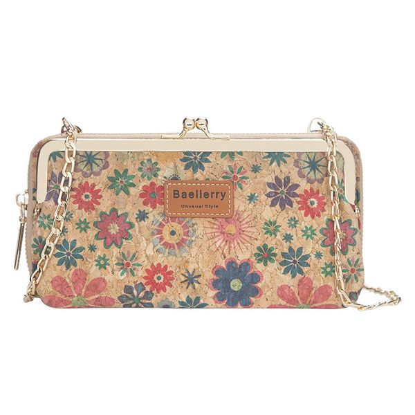 

ladies crossbody bag retro wood grain multifunctional shoulder bag female mini printed zipper wallet female