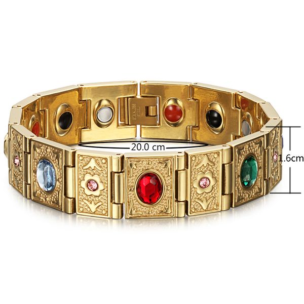 

stainless steel bio energy bracelet fashion health fir bangle magnetic jewelry bracelets for lady golden luxury bangles, Golden;silver