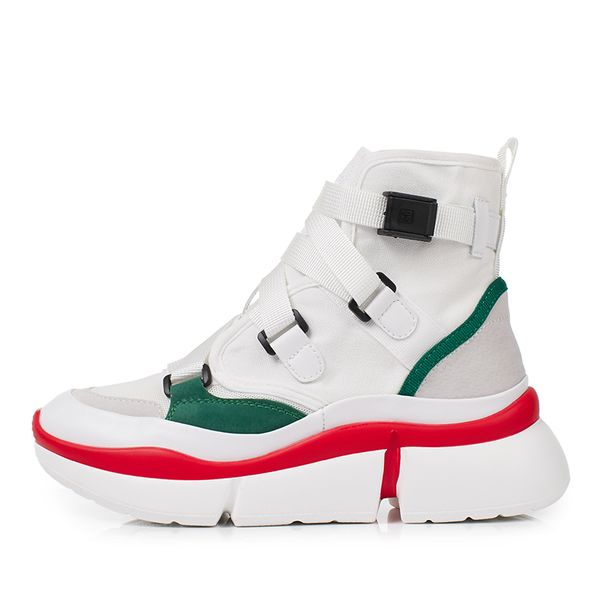 

2019 new women flat sneakers shoes comfortable round head women ankle boots ladies high help flats shoes woman vulcanized, Black