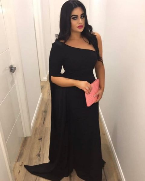 

black long prom evening arabic dresses vestidos elegantes