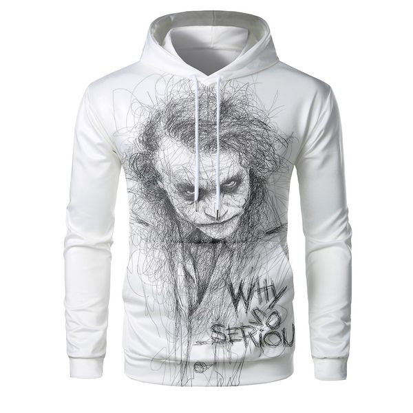 

mens designer clown character 3d digital printed sweater, Black