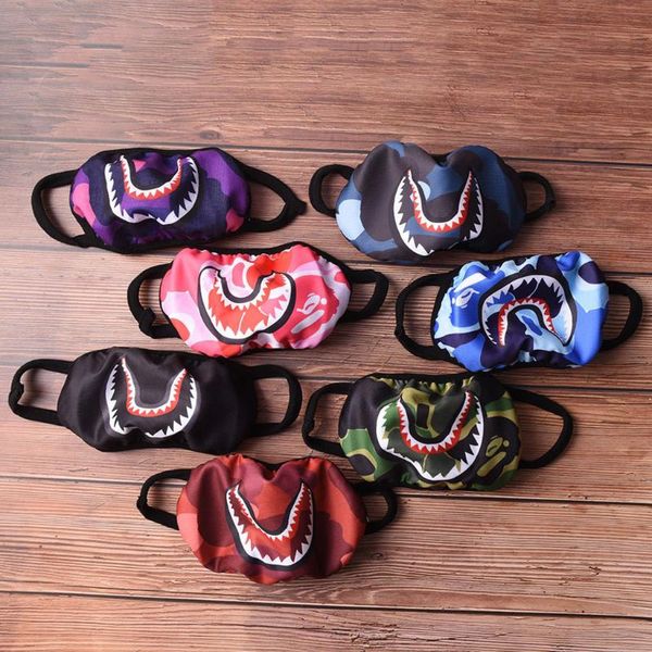 

Акула Маски Камуфляж обезьяны человек маска Hip Hop Trendy Half Face Mask Рот гулянка Маске 7 цветов