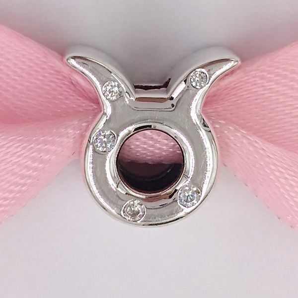 Andy Jewel 925 Sterling Silber Perlen Funkelnder Stier Sternzeichen Charm Charms Passend für europäische Pandora-Schmuckarmbänder Halskette 798418C01