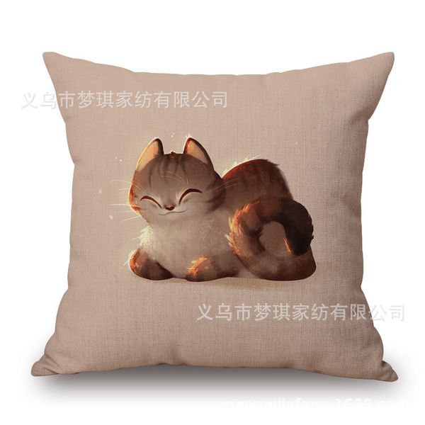 

animal head portrait embrace pillow case cotton number printing cushion home furnishing sofa by pillow case