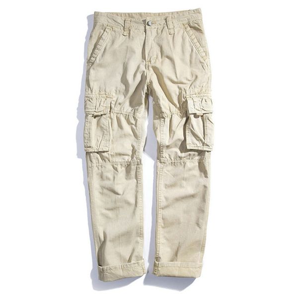 

2020 new men's cargo pants casual straight-leg pants multi-pockets overall men fashion outdoors black army trousers plus size 40