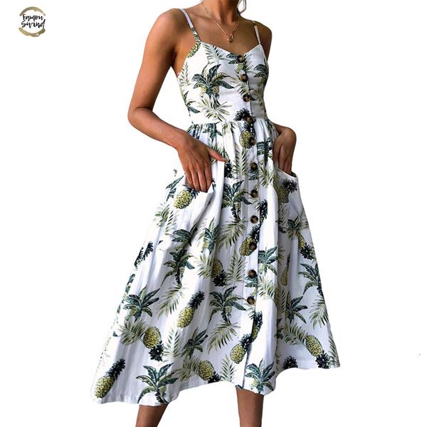 

v neck backless v neck floral summer beach dress women 2019 white boho striped button sunflower daisy pineapple party midi dresses, Black;gray