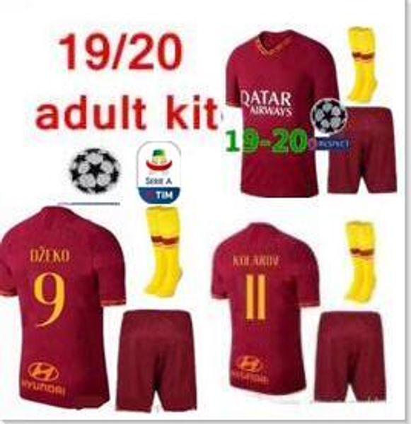 

2019 2020 as roma комплект футболок с носками 19/20 dzeko perotti totti de.rossi рим camisetas форма футболки kit, Black