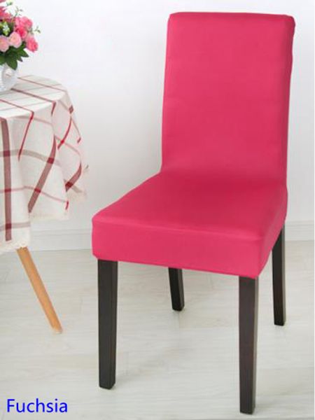 

fuchsia colour spandex lycra chair cover fit for square back home chairs wedding party home dinner decoration half cover