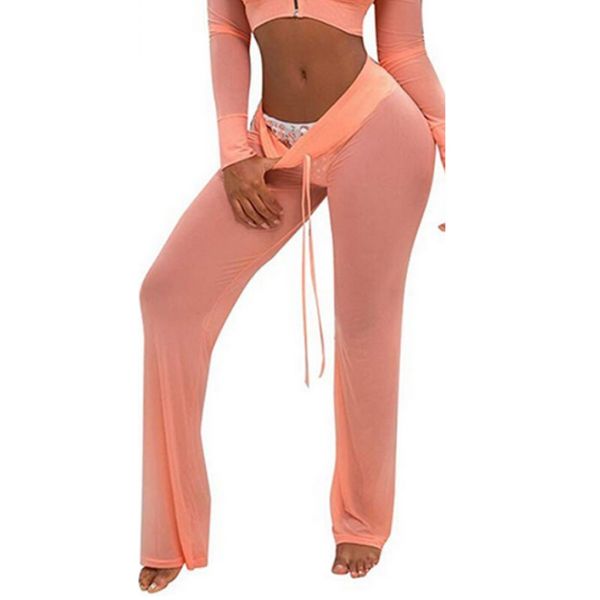 

women's beach mesh bikini cover up pants swimwear transparent long pant wide leg trousers bathing clothing