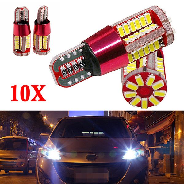 

10x t10 501 194 w5w 3014 57smd led car light bulbs parking canbus white car marker auto wedge clearance lights bulb parking lamps side light