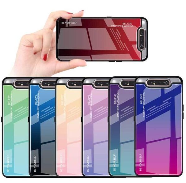 

Для Samsung Galaxy Note 10 Plus A10E A10S A20s A30s A50s M10s A90 A80 закаленное стекло Дело Красочный телефон