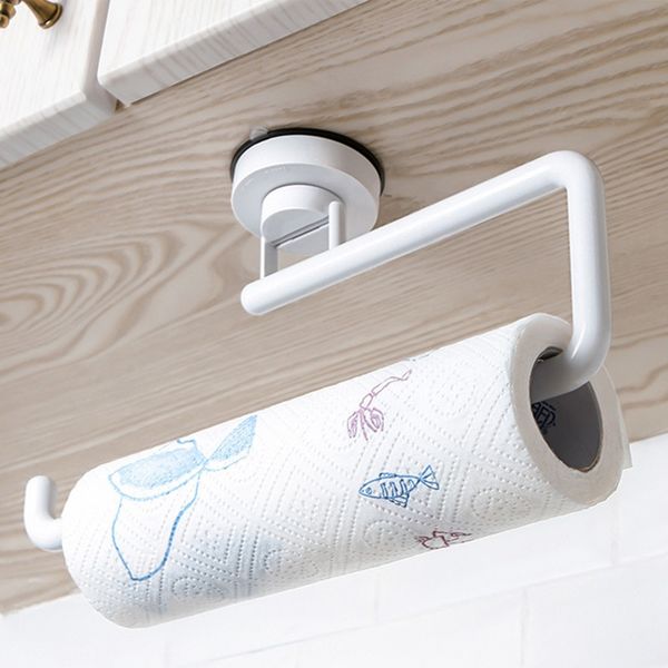 

creative kitchen gadgets bathroom towel shelf vacuum sucker roll paper rack organizer storage holders tools kitchen accessories fruit vege