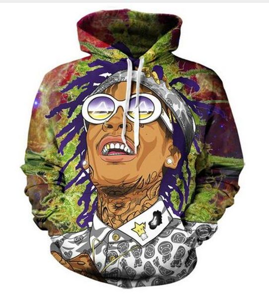 

new fashion hip hop sweatshirt men women 3d casual hoodies wiz khalifa harajuku style loose pullover hoodies usa0230, Black