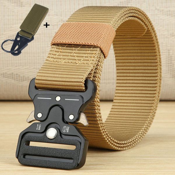 

tactical belts nylon waist belt with metal buckle adjustable heavy duty training waist belt hunting accessories, Black;gray
