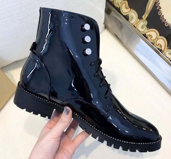 

fashion designer women boots star trail lace-up ankle boots with heavy-duty soles leisure lady boots da1353, Black