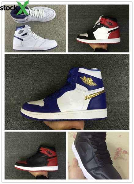 

with box 1 i high chicago coin gold medal blue white men basketball shoes mens sports shoes trainers sneakers wholesale 7-13, Black