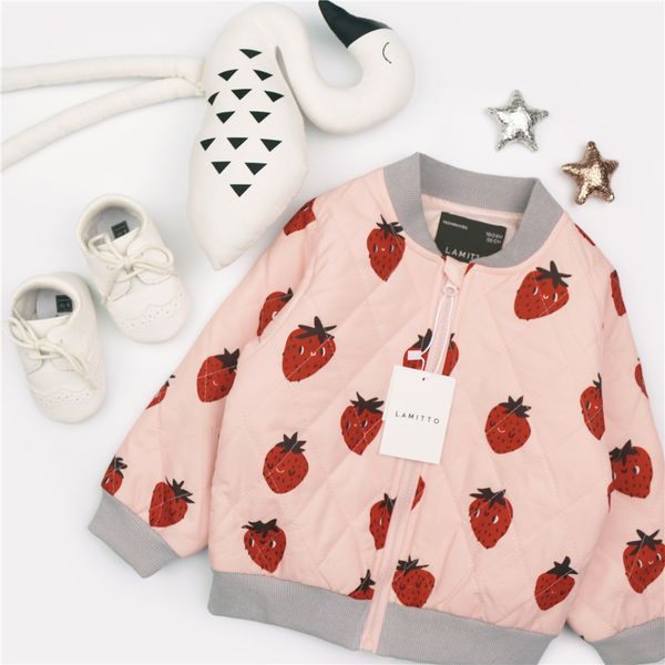 

2019 ins hot girls одежда ребёнок одежда girls strawberry pattern куртки пальто одежда vestidos топы, Blue;gray