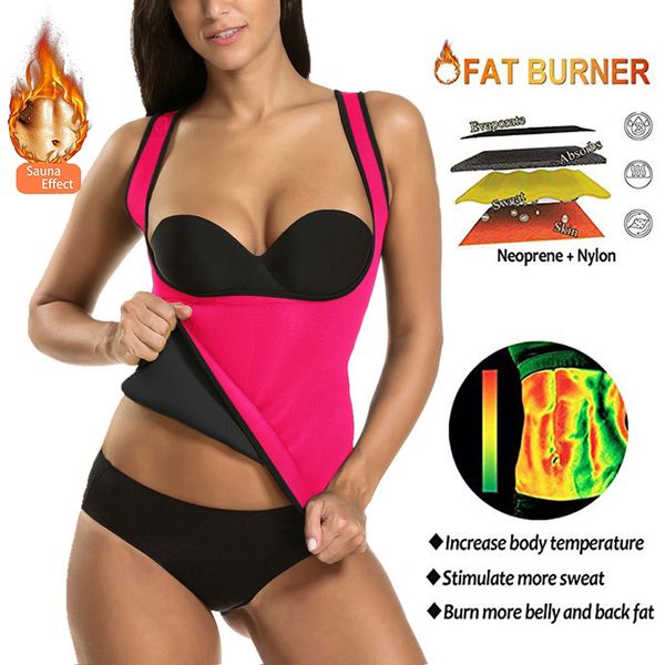 

new women neoprene waist support slimming waist slim vest female shoulder strap tight-fitting corset self-heating mujer vest, Black;gray