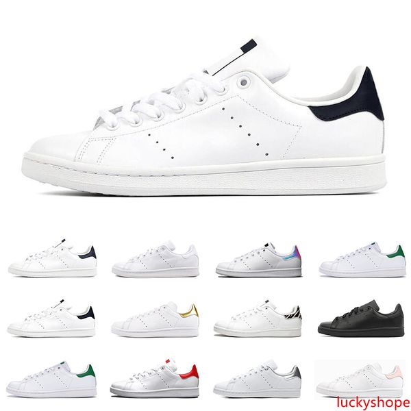 

2020 smith men women flat sneakers green black white navy blue oreo rainbow stan fashion mens trainer outdoor sports shoes size 36-44