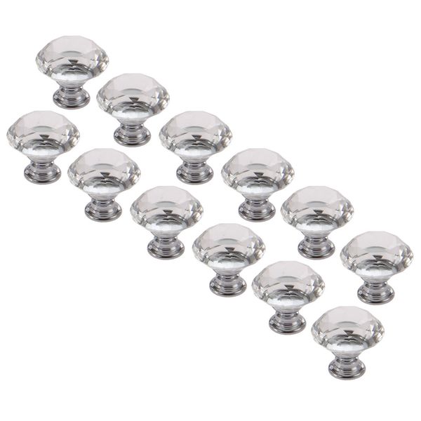 2019 30mm Diamond Crystal Glass Knob Cupboard Drawer Pull