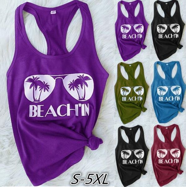 

2019 летний взрыв повседневные очки без рукавов печати жилет дамы большой размер холтер рубашка s-5xl бесплатная доставка, White