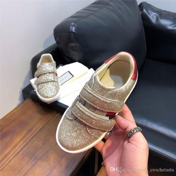 

shimmery sneakers for girls designer shoes for toddler girls footwear glitter genuine leather shoes, Black;red