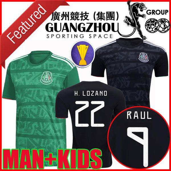 

Gold cup 19 20 mexico soccer jerseys home away green 2019 2020 H.LOZANO H.HERRERA raul man women long sleeve kids goalkeeper football shirts