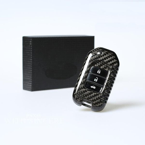 

for honda civic accord xrv elysion car-styling new carbon fibre remote key case cover holder