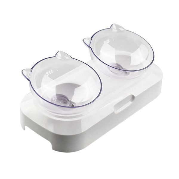 

non-slip cat bowls double bowls with raised stand pet food and water bowls for cats dogs feeders cat bowl pet supplies dog grooming