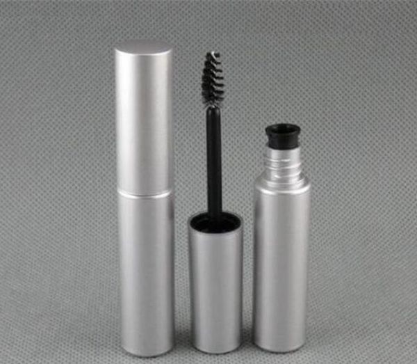 

100pc lot hight quality 8 0ml hiny ilver ma cara pla tic bottle packaging empty ma cara cream tube eyeliner bottle