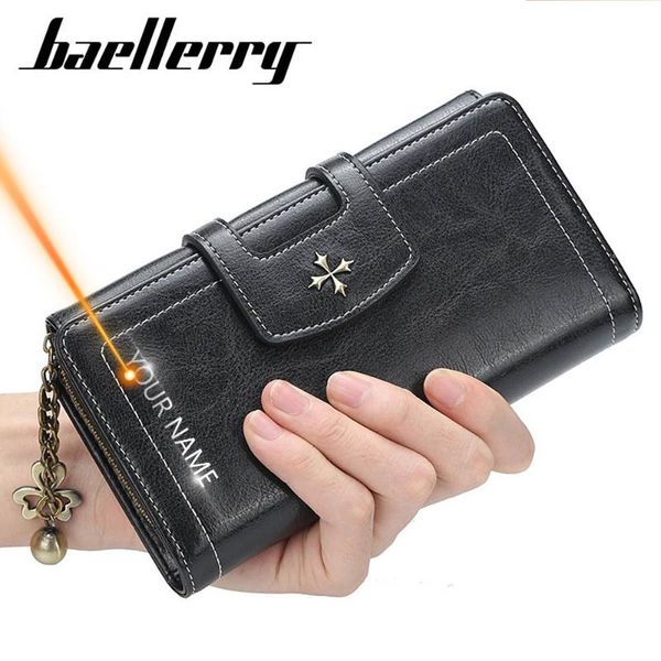 

2020 женщины бумажники название гравировка long luxury высокое качество большая емкость женский бумажники красный держатель телефона zipper, Red;black