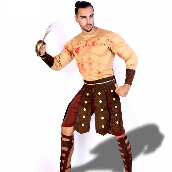 

halloween masquerade cosplay clothing muscle mass clothing samurai demon samurai for men, Black;red