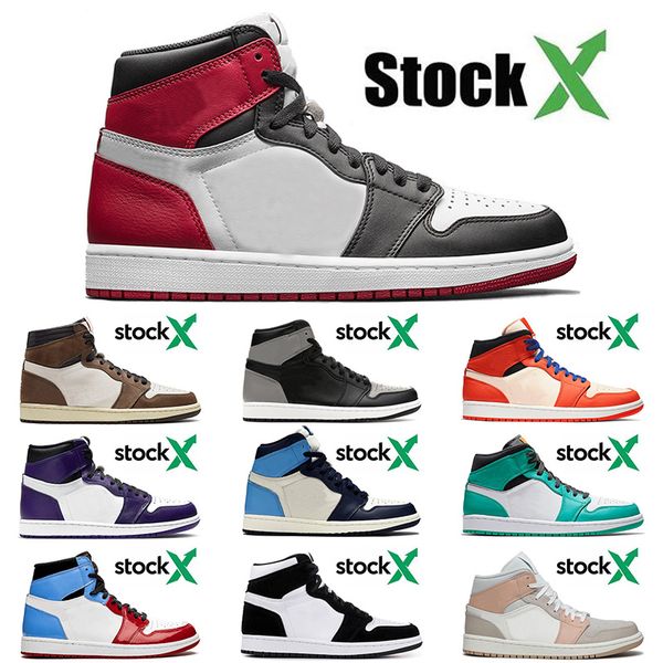 

wholesale 2020 black toe basketball jumpman shoes 1 1s shadow south beach court purple womens mens sport trainers sneakers 36-46, White;red