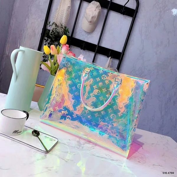 

sale 41cm colorful transparent women's designers handbags fashion ladies shoulder bag luxurys lady tote bag ing
