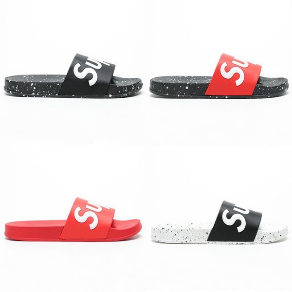 

men women sandals slippers designer shoes luxury summer letter street fashion suprize wide flat beach slippery sandals slipper flip flop, Black