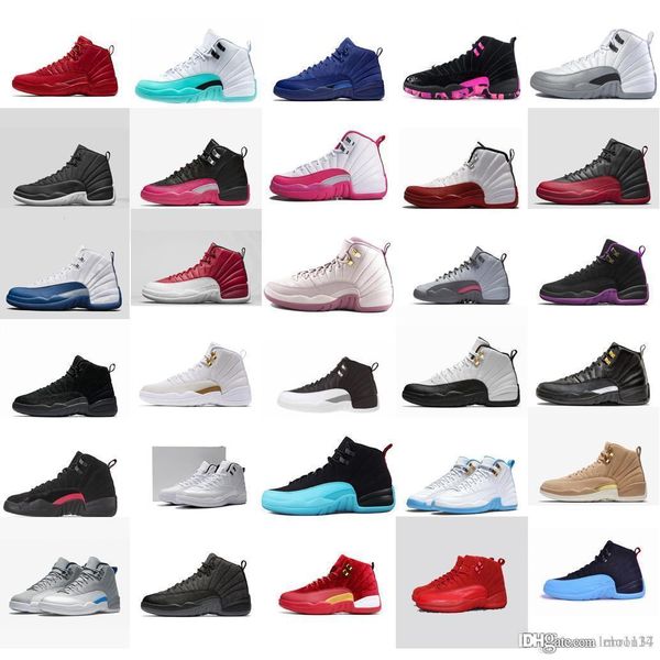 

womens retro 12s basketball shoes for sale j12 aqua blue white all red boys girls youth kids jumpman xii sport sneakers boots with box