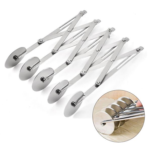 

3/5/7 wheels cutter stainless steel dough divider side pasta knife flexible roller blade pizza pastry peeler bakeware tool equip