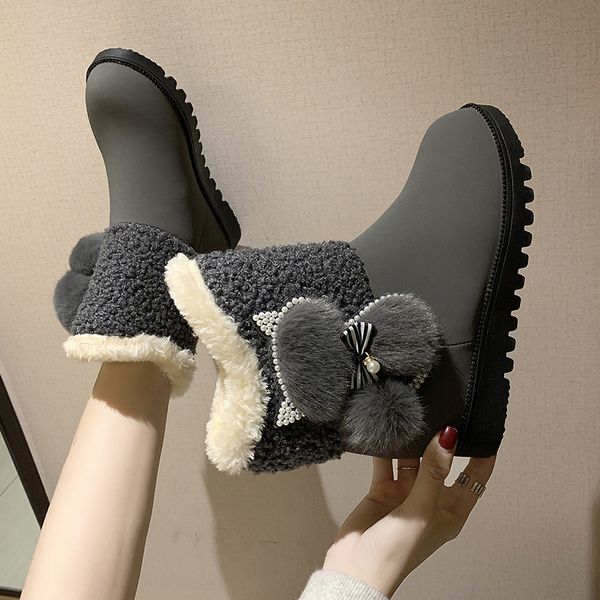 

women's mid calf boots booties woman 2019 low heel round toe shoes luxury designer australia lace up boots-women winter, Black
