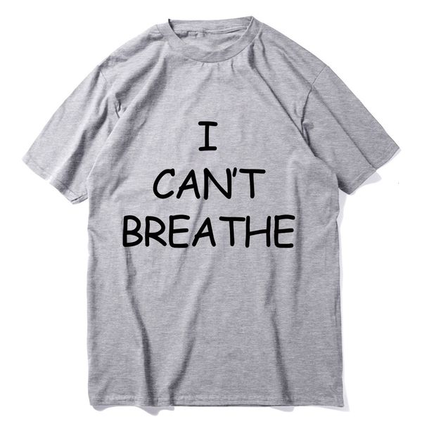 

james lin shuhao t-shirt i can't breathe i can't breathe loose printing, Gray;blue