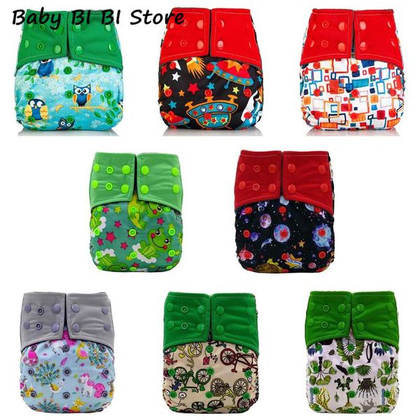 

charcoal bamboo baby cloth diapers nappies reusable washable colorful print 2 gussets