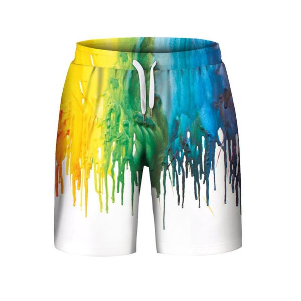 

in stock men's summer casual plus size 3d printed beach shorts pants#g2, White;black