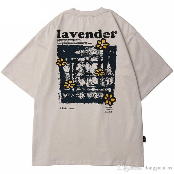 

2020 мужская хип-хоп футболка уличная harajuku цветочные футболки oversize лето с коротким рукавом футболка свободные хлопчатобумажные топы, White;black